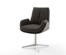 Drehstuhl Clea-Flex Materialmix Schwarz Fußkreuz Edelstahl 360° drehba...