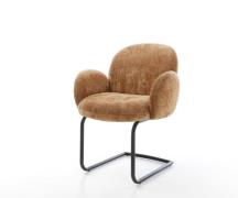 Freischwinger Nube-Flex mit Armlehnen Chenille Rost Freischwinger rund...