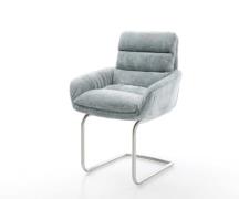 Freischwinger Abelia-Flex mit Armlehnen Chenille Pastellblau Freischwi...