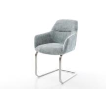 Freischwinger Pejo-Flex Chenille Pastellblau Freischwinger flach Edels...
