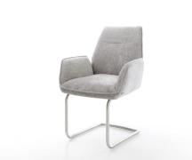 Freischwinger Zoa-Flex Chenille Silbergrau Freischwinger rund Edelstah...