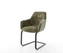 Freischwinger Pejo-Flex Chenille Olive Freischwinger flach Schwarz Tas...