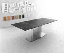 Esstisch Edge 180-220x90 Keramik Laminam®Nero Greco Anthrazit Wave Ede...