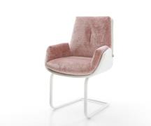 Freischwinger Clea-Flex Materialmix Echtleder Weiß-Rosé Freischwinger ...