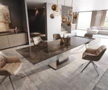 Esstisch Edge 200-300x100 Keramik Laminam® Emperador Extra Lucidato Du...