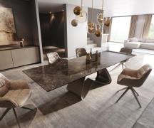 Esstisch Edge 200-300x100 Keramik Laminam® Emperador Extra Lucidato Du...