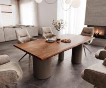Esstisch Edge 200x100 Akazie Braun Troa Metall Effektfinish Titan Live...