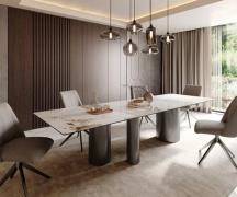 Esstisch Edge 300x100 Keramik Minas Melange Weiß-Beige Troa Edelstahl ...