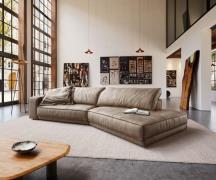 Big-Sofa Snoosh 400x150 cm Mikrofaser Schlamm Vintage Recamiere rechts