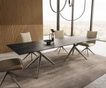 Esstisch Edge 300x100 Keramik Laminam®Noir Desir Braun Estelar rund Me...