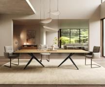 Esstisch Edge 300x100 Keramik Laminam® Sabbia Eichefarbig Estelar rund...