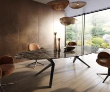 Esstisch Edge Oval 315x150 Keramik Laminam®Emperador Extra Lucidato Du...
