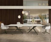 Esstisch Edge 300x100 Keramik Calacatta Luxe Weiß-Gold-Grau Estelar ru...