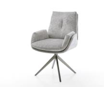 Drehstuhl Clea-Flex Chenille Silbergrau Kreuzgestell breit Graphit 360...