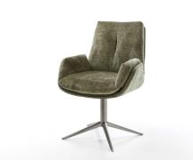 Drehstuhl Clea-Flex Chenille Olive Fußkreuz Graphit 360° drehbar Wippf...