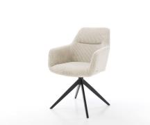 Drehstuhl Pejo-Flex Cord Beige Kreuzgestell breit Schwarz 360° drehbar...