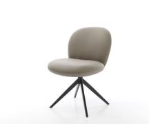 Drehstuhl Nube-Flex Echt-Leder Schlamm Kreuzgestell breit Schwarz 360°...