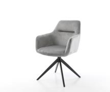 Drehstuhl Pejo-Flex Samt Grau Kreuzgestell breit Schwarz 360° drehbar ...
