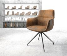 Drehstuhl Pejo-Flex Braun Antik Kreuzgestell konisch Schwarz 180° dreh...