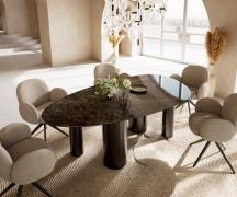 Esstisch Edge Oval 220x120 Keramik Laminam® Emperador Extra Lucidato D...