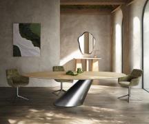 Esstisch Edge Oval 280x130 Keramik Laminam® Sabbia Eichefarbig Cono Me...