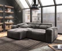 Ecksofa Sirpio 230x155 cm Mikrofaser Khakibraun Recamiere variabel mit...