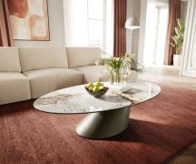 Couchtisch Edge Oval 140x80 cm Keramik Minas Melange Conis Metall Effe...