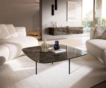 Couchtisch Edge Boot 90x90 cm Keramik Laminam® Emperador Extra Lucidat...