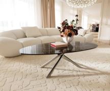 Couchtisch Edge Oval 140x75 cm Keramik Laminam® Emperador Extra Lucida...