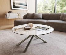 Couchtisch Edge Rund 100x100 cm Keramik Minas Melange Sarity Metall Ef...