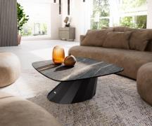 Couchtisch Edge Boot 90x90 cm Keramik Laminam® Noir Desir Braun Parabi...