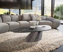 Couchtisch Edge Organisch 140x76 cm Keramik Laminam® Noir Desir Braun ...