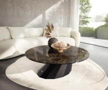 Couchtisch Edge Rund 100x100 cm Keramik Laminam® Emperador Extra Lucid...