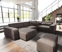 Wohnlandschaft Sirpio 300x210 cm Mikrofaser Khakibraun Recamiere varia...