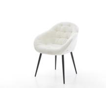 Esszimmerstuhl Gaio-Flex Bouclé Soft Beige 4-Fuß konisch Schwarz