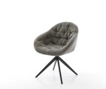 Drehstuhl Gaio-Flex Bouclé Soft Schlamm Kreuzgestell breit Schwarz 360...