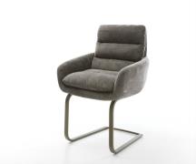 Freischwinger Abelia-Flex mit Armlehnen Bouclé Soft Schlamm Freischwin...