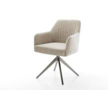 Drehstuhl Greg-Flex Webstoff Soft Beige Kreuzgestell breit Graphit 360...