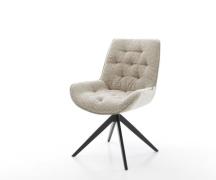 Drehstuhl Taimi-Flex Webstoff Soft Beige Kreuzgestell breit Schwarz 36...