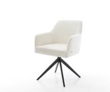 Drehstuhl Greg-Flex Bouclé Soft Beige Kreuzgestell breit Schwarz 360° ...