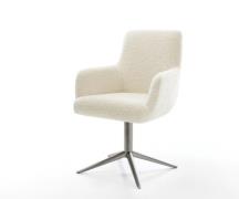 Drehstuhl Heira-Flex mit Armlehnen Teddystoff Beige Fußkreuz Graphit 3...