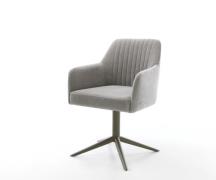 Drehstuhl Greg-Flex Strukturstoff Soft Grau Fußkreuz Effektfinish Tita...