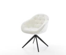 Drehstuhl Gaio-Flex Bouclé Soft Beige Kreuzgestell breit Schwarz 360° ...