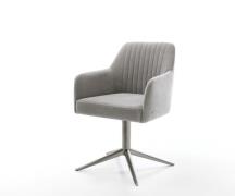 Drehstuhl Greg-Flex Strukturstoff Soft Grau Fußkreuz Graphit 360° dreh...