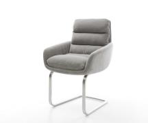 Freischwinger Abelia-Flex mit Armlehnen Strukturstoff Soft Grau Freisc...
