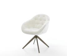 Drehstuhl Gaio-Flex Bouclé Soft Beige Kreuzgestell breit Effektfinish ...