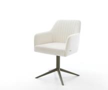 Drehstuhl Greg-Flex Bouclé Soft Beige Fußkreuz Effektfinish Titan 360°...