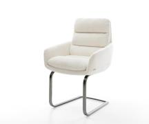 Freischwinger Abelia-Flex mit Armlehnen Bouclé Soft Beige Freischwinge...