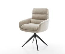 Drehstuhl Abelia-Flex mit Armlehnen Webstoff Soft Beige Kreuzgestell b...