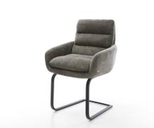 Freischwinger Abelia-Flex mit Armlehnen Bouclé Soft Schlamm Freischwin...